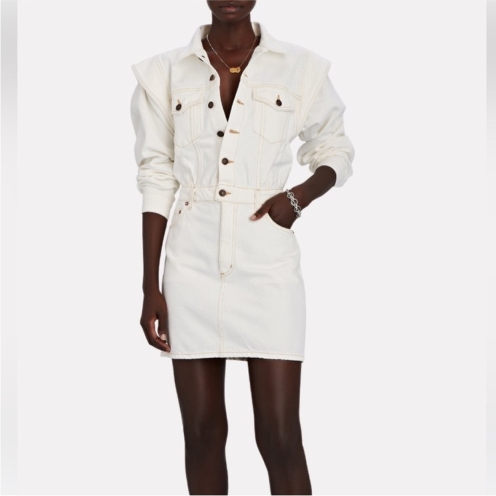 Agolde Cream Denim Dress